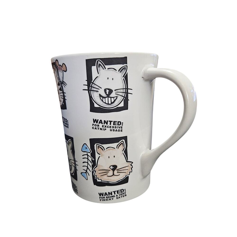 Riviera Van Beers Mug Shots Cat Wanted Stoneware Coffee Mug Signature Housewares